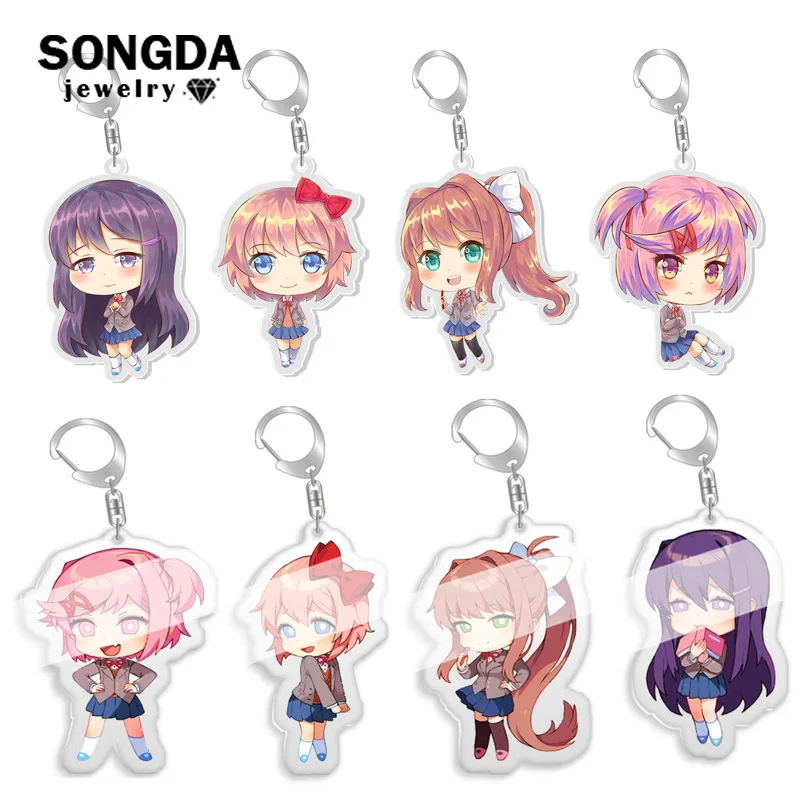 Милый брелок для ключей из аниме игры мультяшная фигурка Sayori Yuri Natsuki Monika