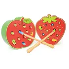 Новый! Деревянные игрушки в форме фруктов для детей, игра с магнитной палкой Монтессори, Обучающие блоки существ, Интерактивная игрушка