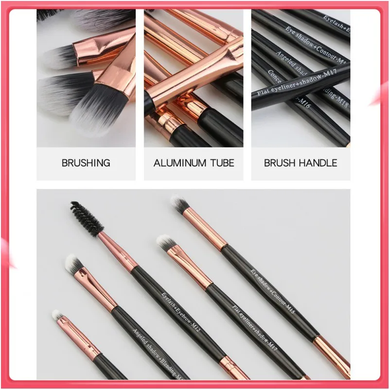 

MAANGE 5pc/set Makeup Brushes Pink/White/Black Handle Set Cosmetic Powder Eye Shadow Foundation Blush Beauty Make Up Brushes