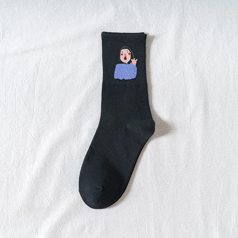 

Funny Socks Women Korean Japanese Fashion Kawaii Cute Socks White Purple Novelty Harujuku Streetwear femme chaussettes kobieta