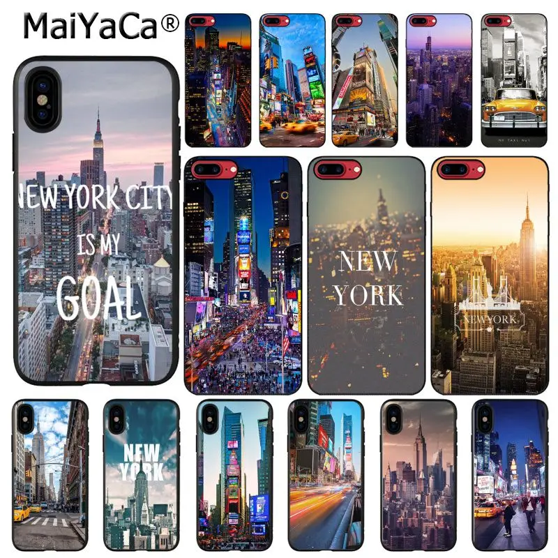 MaiYaCa Нью-Йорк Таймс Сквер такси чехол для телефона для iphone 11 Pro 11Pro Max 8 7 6 6S Plus X XS MAX 5 5S SE XR