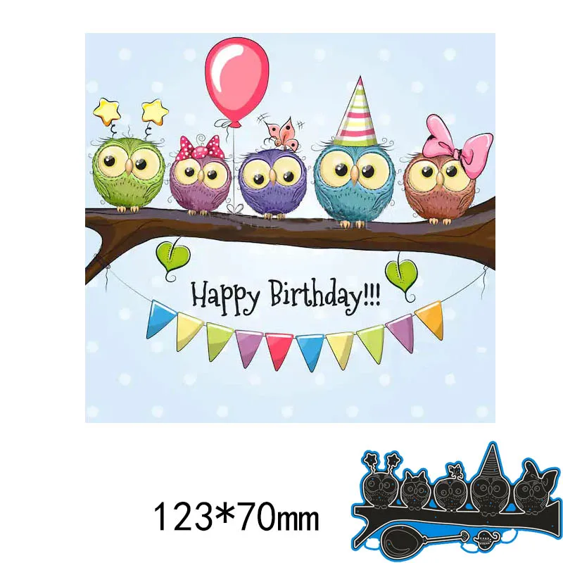 

Металлические пресс-формы празднование Сова новое украшение для скрапбукинга бумаги тиснение «сделай сам» бумажная карточка рукоделие 70*123 мм