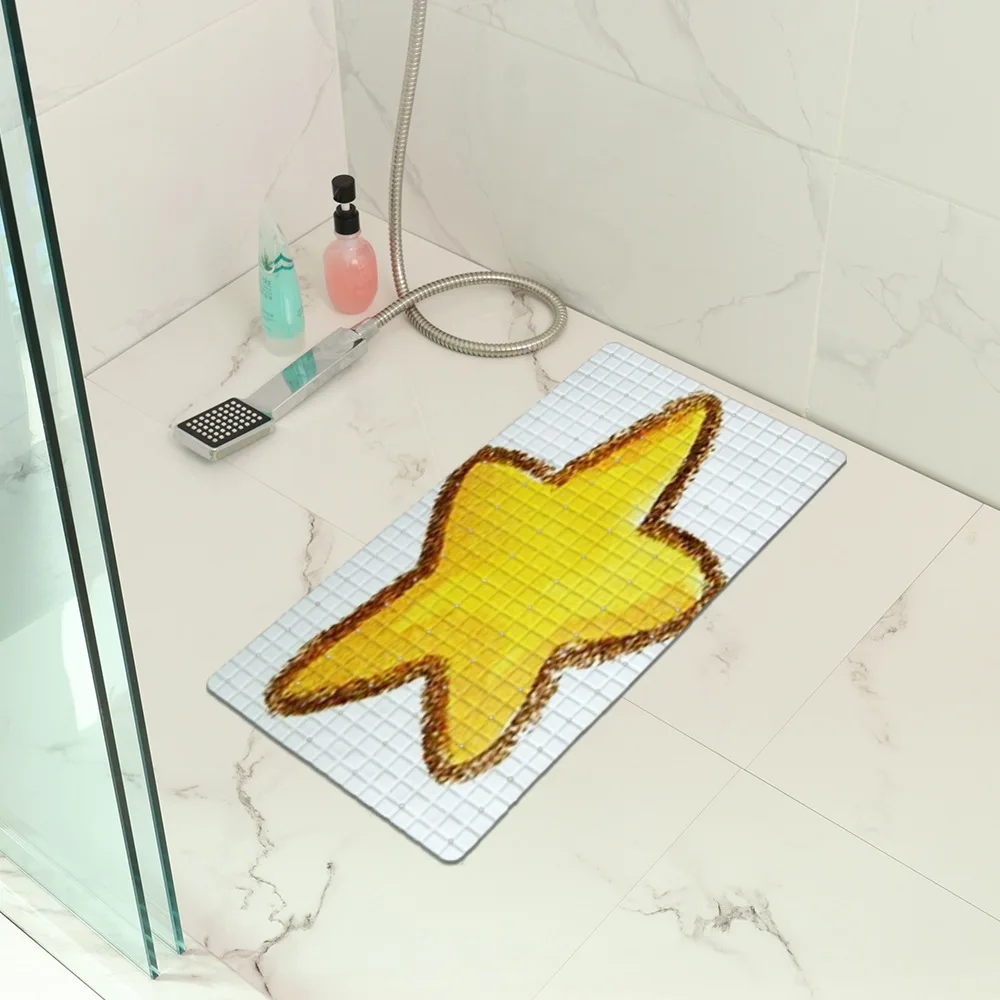 

Bathroom Mat Shower Curtain Non-Slip PVC Mat Bath Mat Bathroom Door Absorbent Carpet Five-Piece Set
