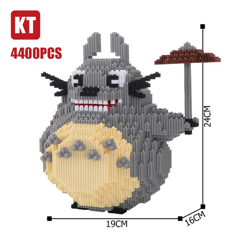 

KT Animal Totoro Cat Model Building Block Set Pet Anime Spirited Away My Neighbor Mini Diamond Bricks Toys for Children Boy Gift