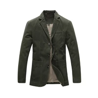 men casual blazer spring autumn loose suit jacket military outdoor black khaki army green single breasted 3 buttons 100 cotton