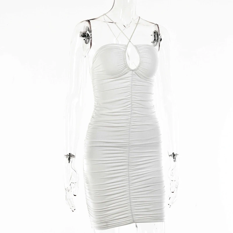 

Glamm Lady Mini Party Summer Dresses For Women 2021 White Dress Strapless Backless Sexy Bodycon Dress Club Strapless Vestido New