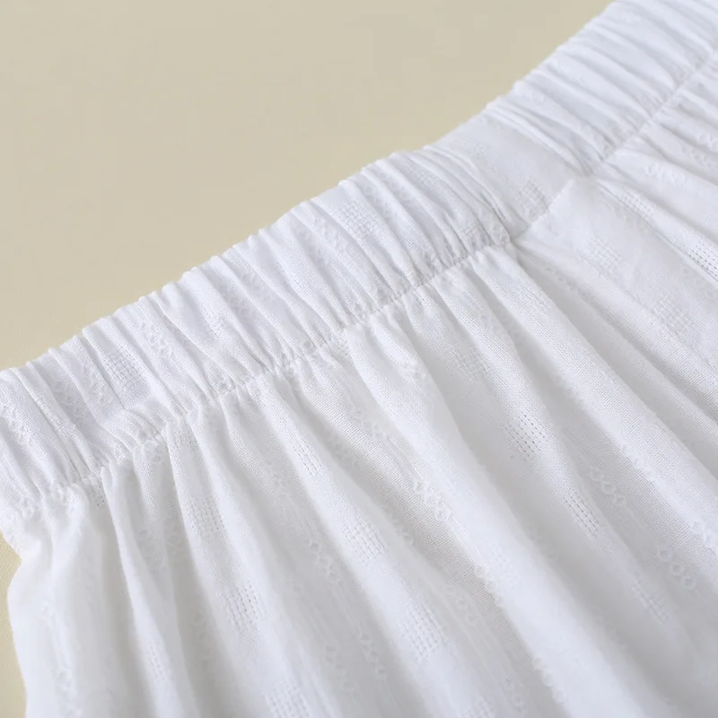 

Korean All-match Hem Decorative Mini Skirt Cotton Black Sweater White Split OL Fake Two-piece Inner Match Womens