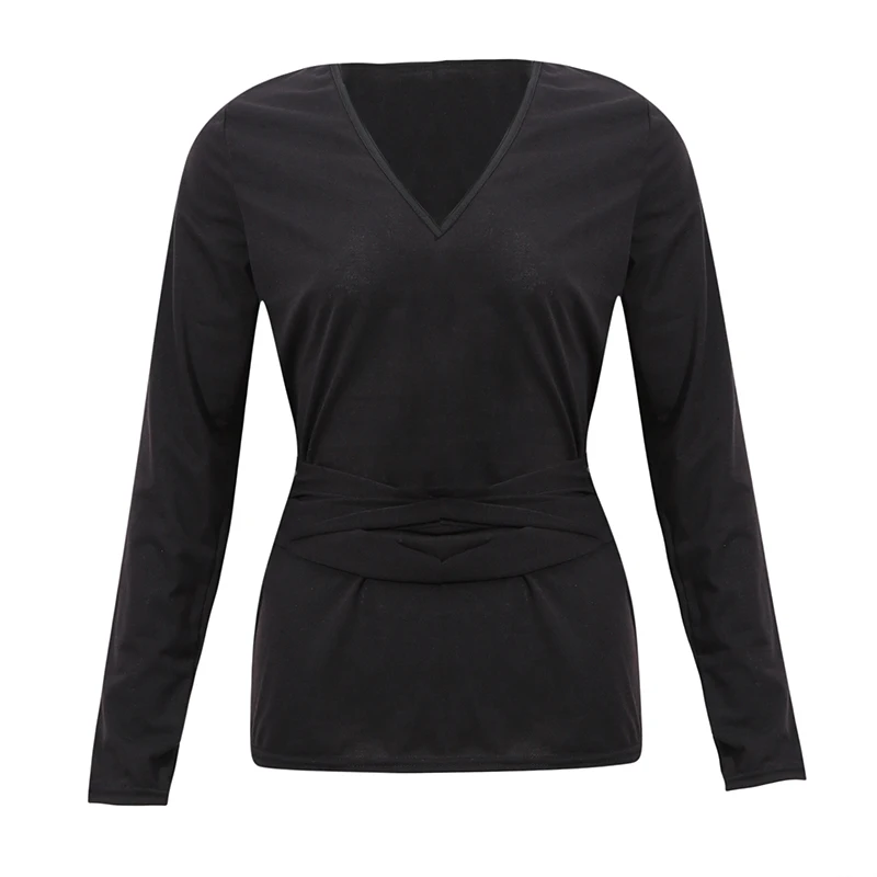 

2021 Women Autumn Clothing Long Sleeve Deep V Neck Black Gray Women Shirt Bodycon Sexy Women Tops Sexy Tops