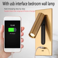 led bedroom wall lamp home interior reading lighting hotel headboard 3w book wall sconce bed wiht usb modern bedside lighting