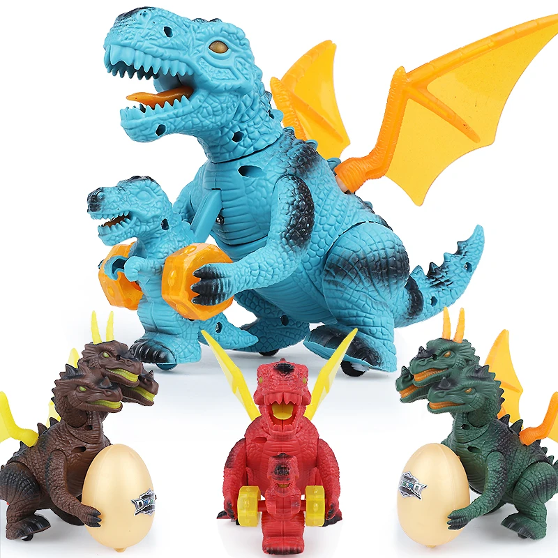 Электрический авто ходьба динозавр игрушки модель T-rex динозавриос светодиодный