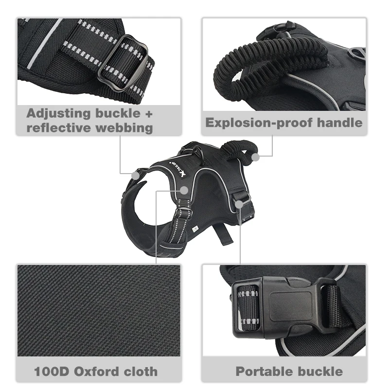 Petshy Регулируемый взрывозащищенный для собак поводок домашних животных больших