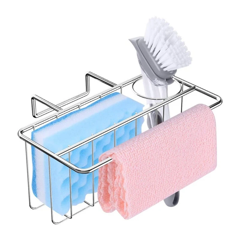 

2022 New Sponge Holder Sink Organizer for Soap Bottles, Brushes, Dish Towels and Rags