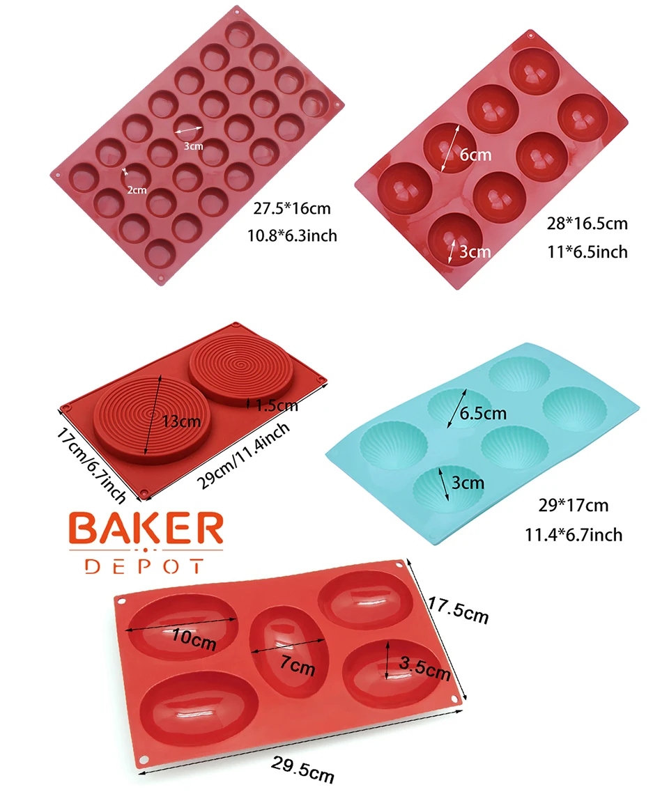 BAKER DEPOT силиконовые формы для торта кондитерские выпечки круглой формы мыло желе пудинг льда силиконовые формы шоколад конфеты помадка
