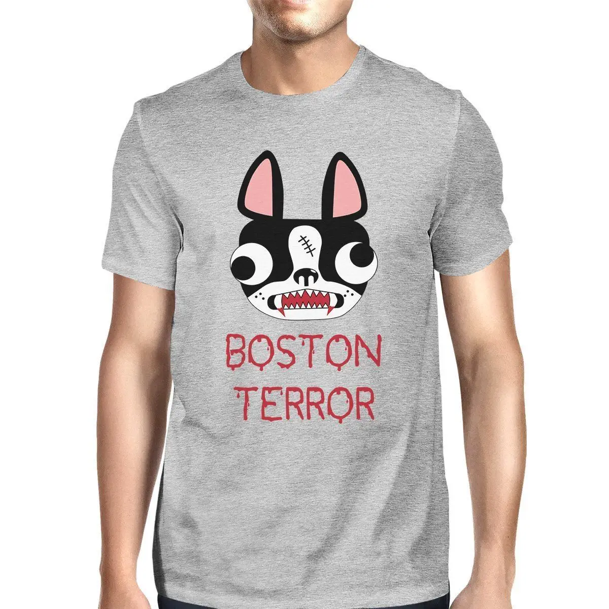 Boston Terror Terrier мужская серая футболка с героями мультфильмов Мужская Унисекс Новая