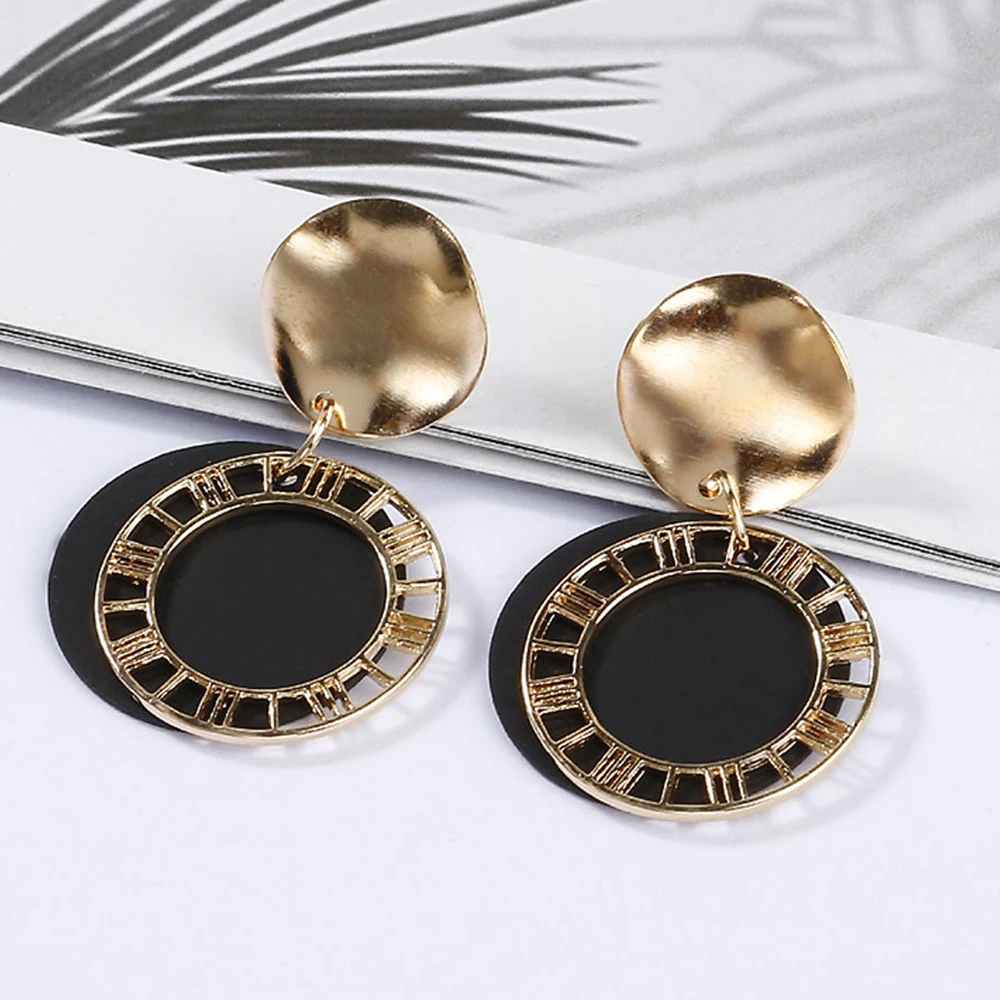 2020 Новые висячие серьги корейские Висячие для женщин массивные Винтажные с