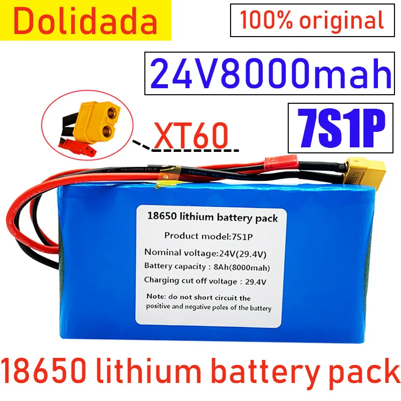 

new 7s1p 24V 8000mah lithium ion battery pack is suitable for scooter toy bicycle with built-in BMS and charger sales