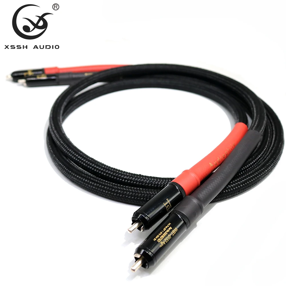 1 пара, 2 шт., XSSH Hi-end HIFI FA-220 ПВХ 2-жильный кабель из чистой меди OFC PCOCC 0152Ag RCA Male RCA to RCA Auido