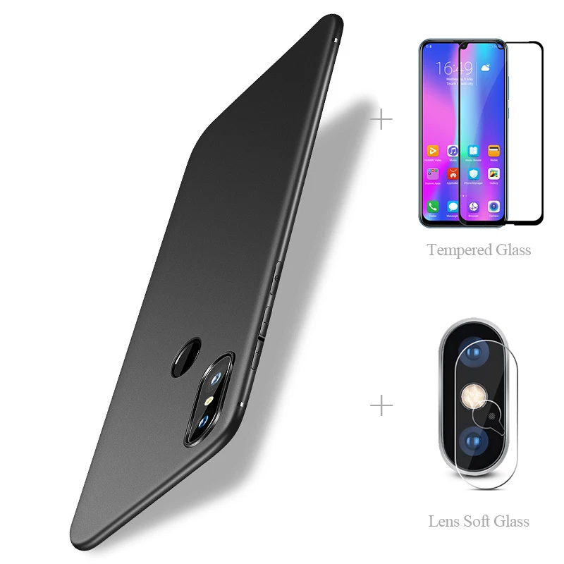 Матовый чехол накладка + закаленное стекло защита для камеры Xiaomi Mi 9 Se 8 Lite A3 9T Pro Play