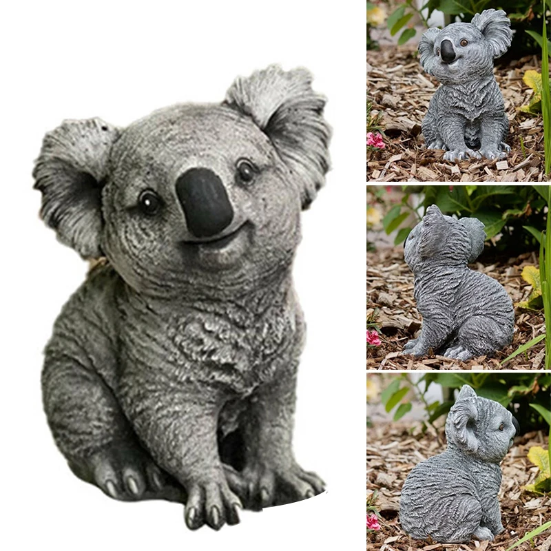

Cute Koala Statue Garden Yard Ornament Resin Sculpture Weather Resistant Ornament Garden Statues & Sculptures 12x12x15cm WWO66