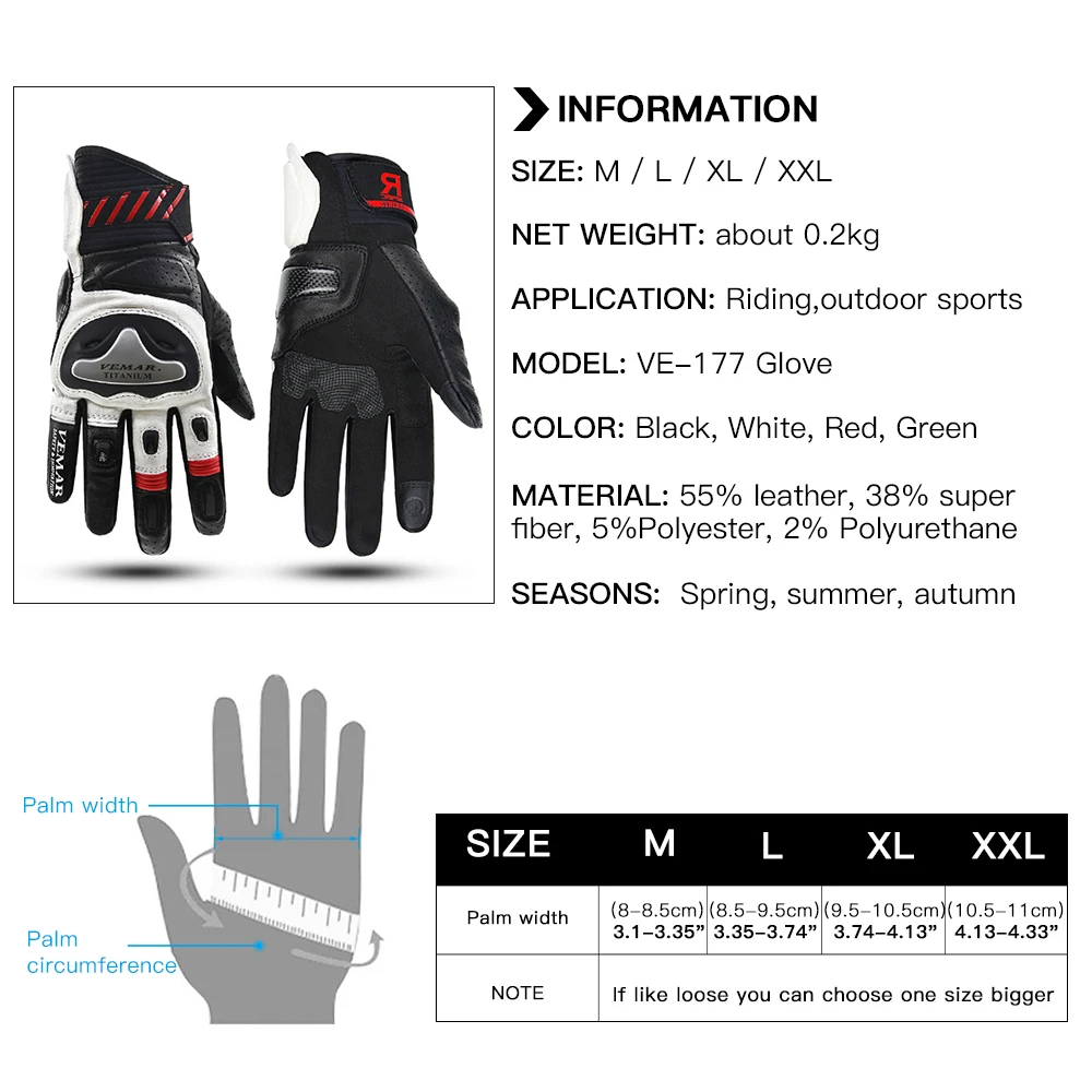 

Motorcycle Glove Racing Carbon Fiber Summer Men Touchscreen Leather Gloves Motorbike Riding Protective Gear Guantes Luva Moto