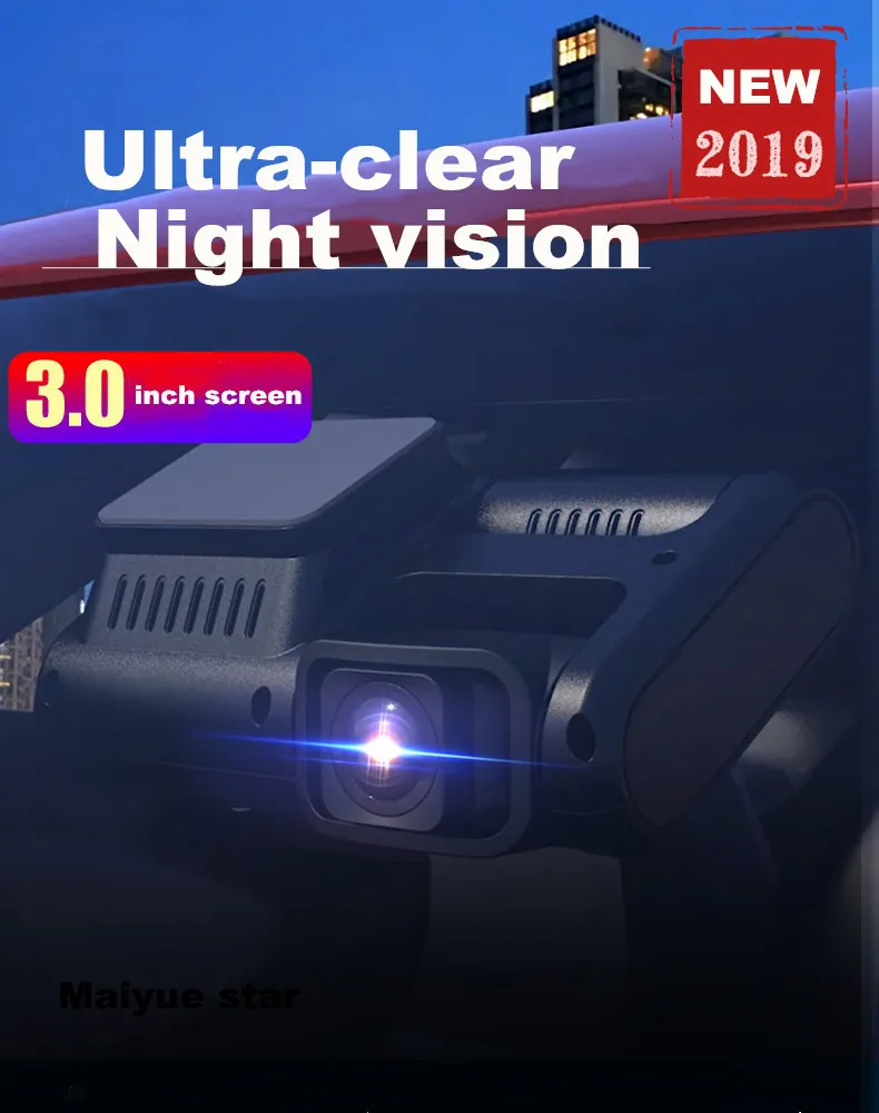 Автомобильный видеорегистратор с тремя объективами 360 дюйма внутри и снаружи