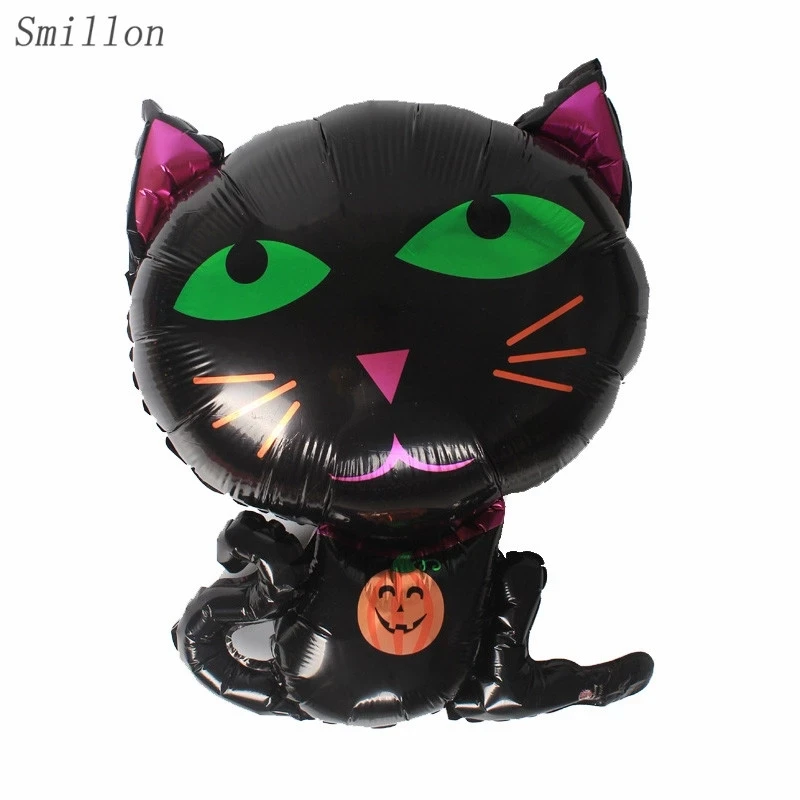 Украшение для Хэллоуина черная кошачья паука воздушный шар южнозеленые глаза