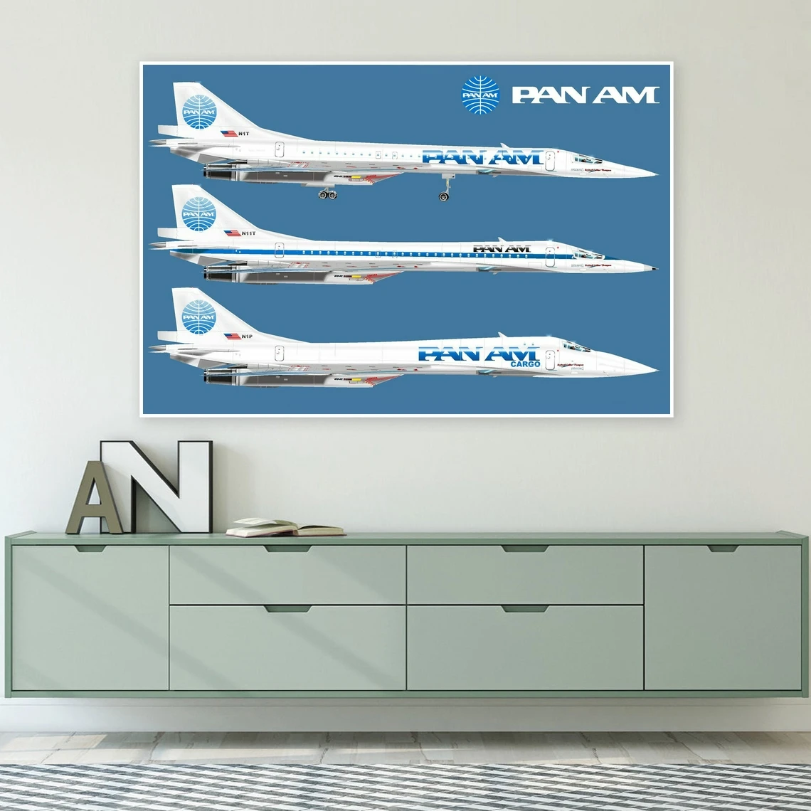 

Постер Reprint of a Vintage Pan Am STS Airline, искусство, винтажный постер, печать, домашний декор, настенная живопись, без рамки