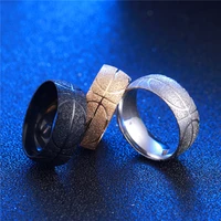 8mm stainless steel frosted basketball pattern mens ring fashion holiday commemorative gift party sports hand accessories
