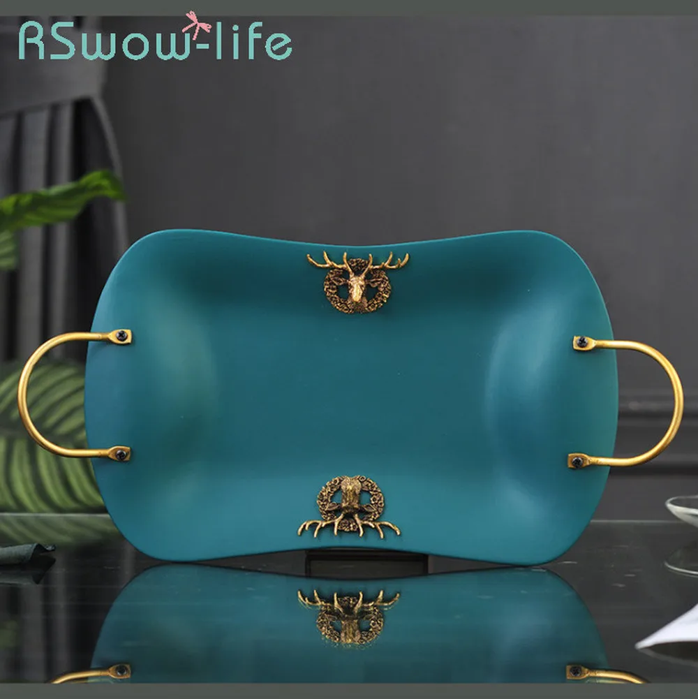 Керамический поднос 37*19 5 см фруктовая тарелка для дома гостиной обеденного стола