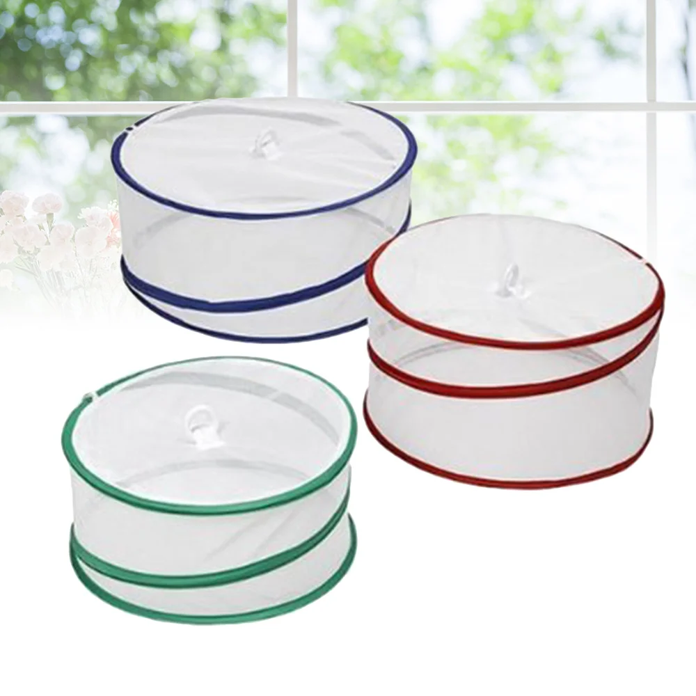 

3 Pcs Food Lid Cover Fine Mesh Screen Home Use Folding Foods Lid Cover Multifunctional Kitchen Food Cover Dustproof Anti-flies