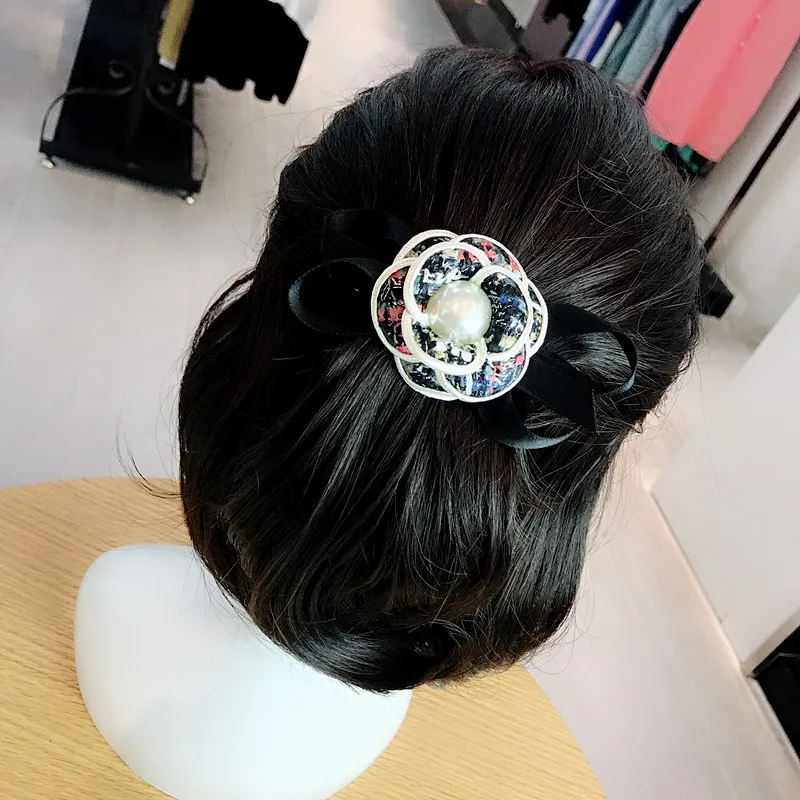 Женские заколки для волос в Корейском стиле простая цветочная ткань
