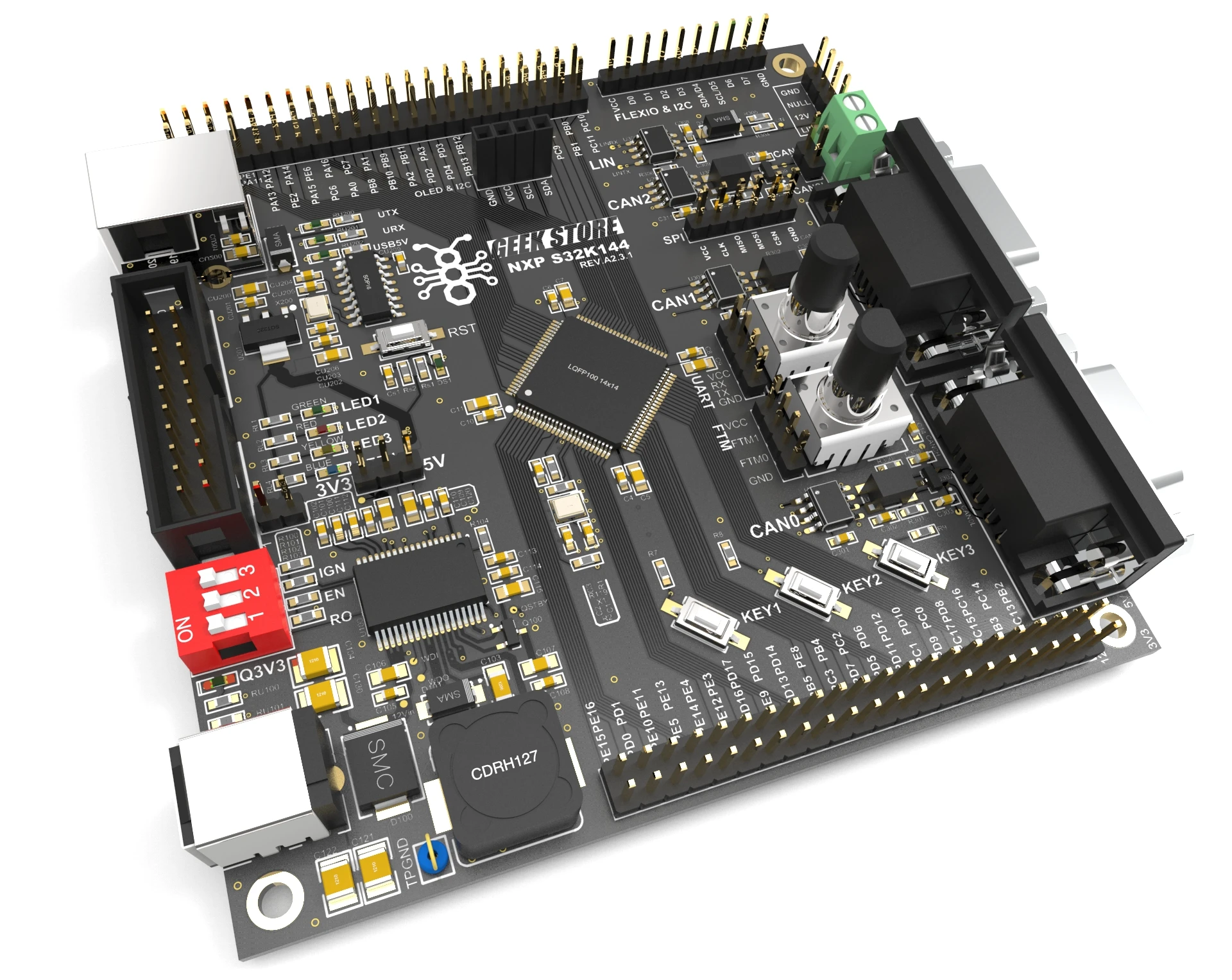 Placa de desarrollo NXP S32K144, placa de evaluaci&oacute;n, c&oacute;digo fuente de rutina, LIN, 3 v&iacute;as-4