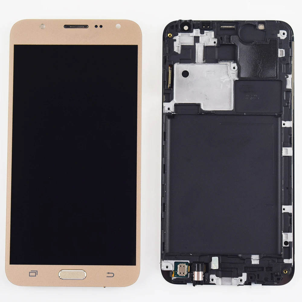 Для samsung Galaxy J7 ЖК-экран j700 SM J700F J700M J700H J700FN DS ЖК-дисплей кодирующий преобразователь сенсорного экрана в сборе рамка