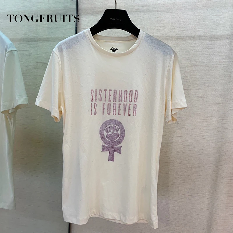Sisterhood Global Printing Женская футболка из хлопка и льна Повседневная Удобная футболка женская футболка высокого качества для девочек 2 цвета