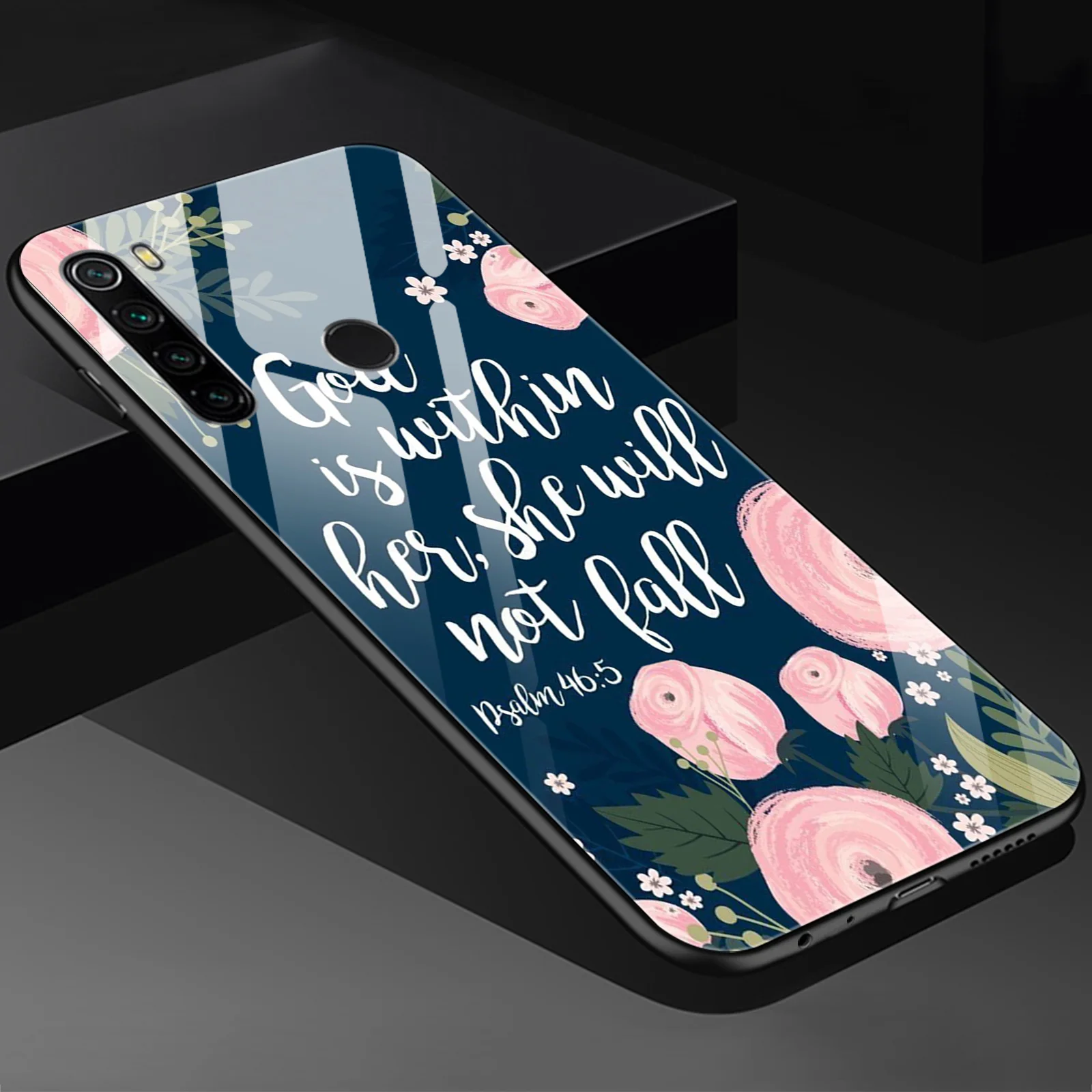 

Scripture Flower Phone Case for Xiaomi Redmi Note 9 8 7 8A 7A 8T 6 Pro Mi Note 10 9 9T 10T 8 Pro SE F1 Poco X3 Glass Cases Cover