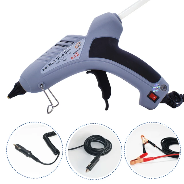 

100W/20W Car Universal Glue Gun for Dent Repair with Cigarette Lighter/ Battery Clips Plug Safe DC 12V 24V 7/11mm Glue Sticks