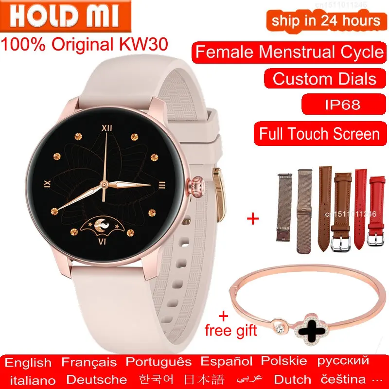 KW30 Смарт часы для женщин IP68 водонепроницаемый милый браслет пульсометр монитор