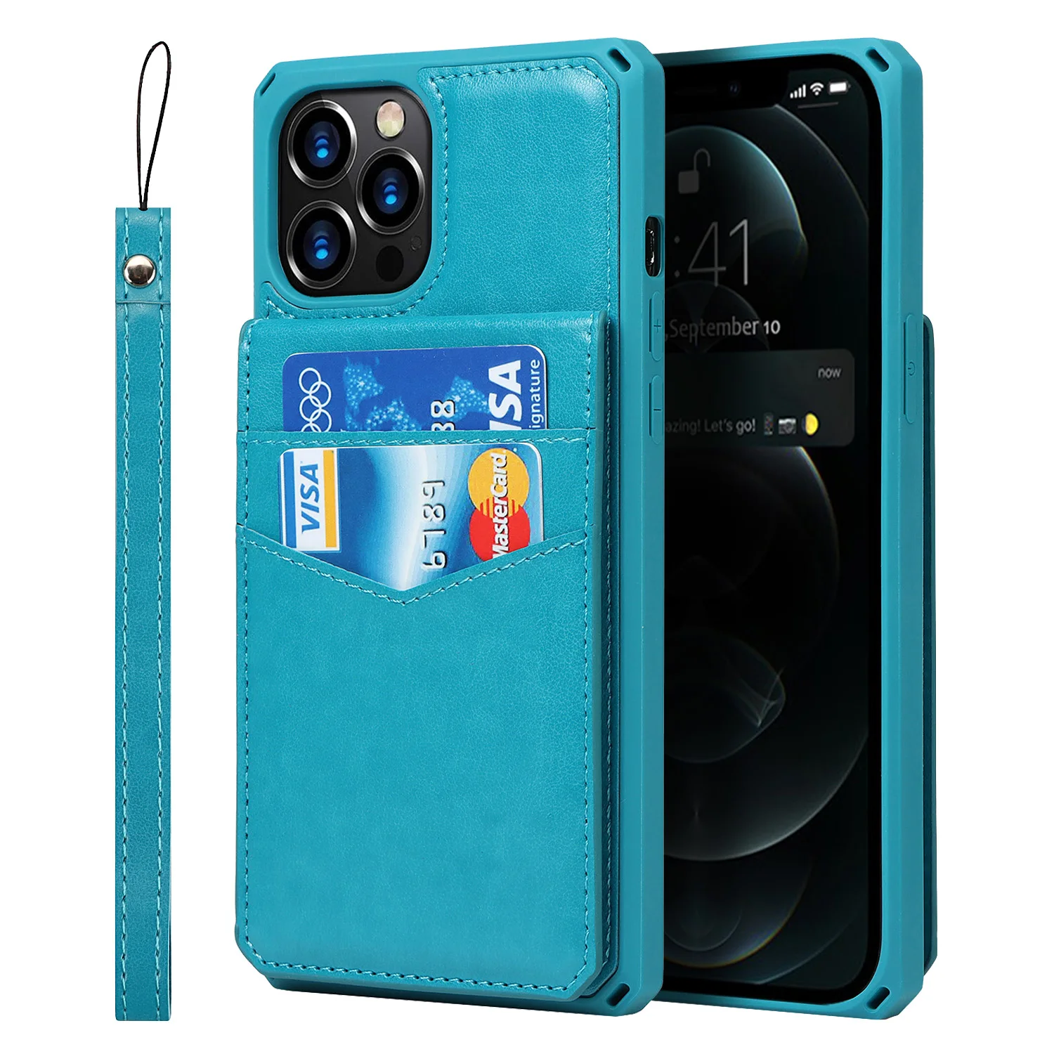 

Luxury Solid Color Zipper Wallet Phone Case for iPhone 13 12 11 Pro Max Fashion flip Card Holder Purse Back Cove