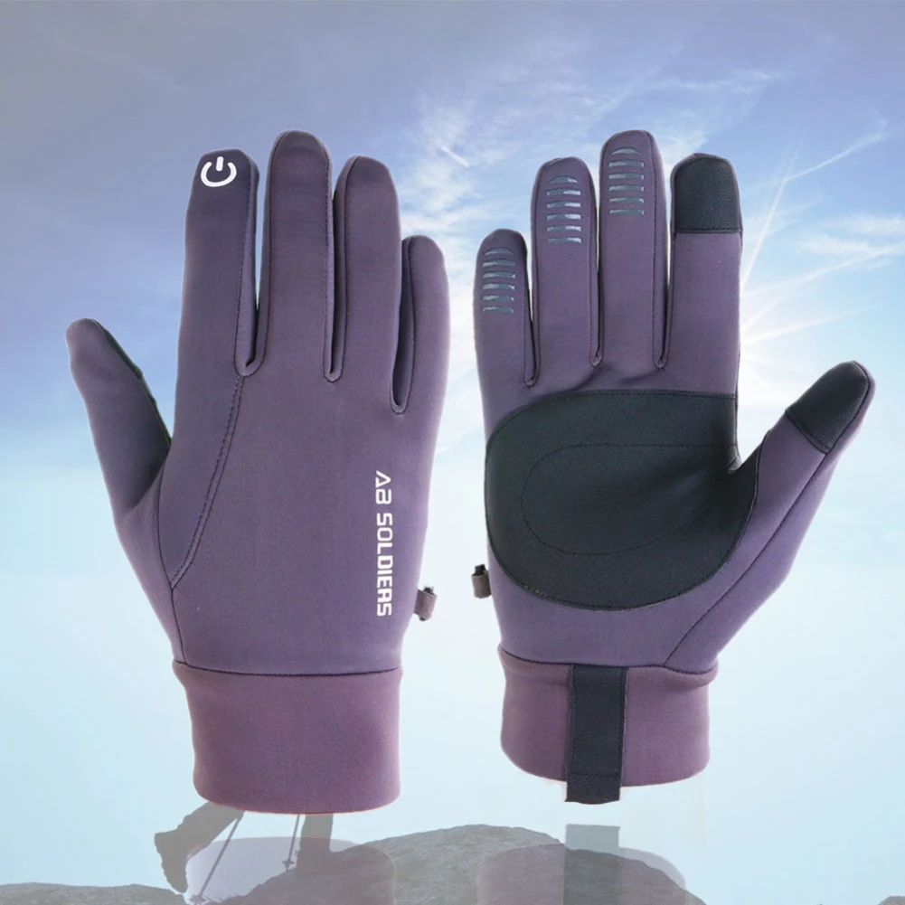 

Full Finger Gloves Unisex Outdoor Warm And Velvet Cold Sports Mountaineering Skiing Touchscreen Gloves Autumn Winter Handcovers