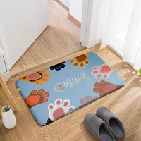 new 3d cute cat paw door mat flannel soft non slip carpet kitchen bathroom living room floor mat entrance mat children room rugs