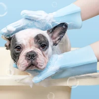 the silicone comfortable pet dog cat massage bath brush kitten doggie bath gloves prevent scratching bit clean pet care products