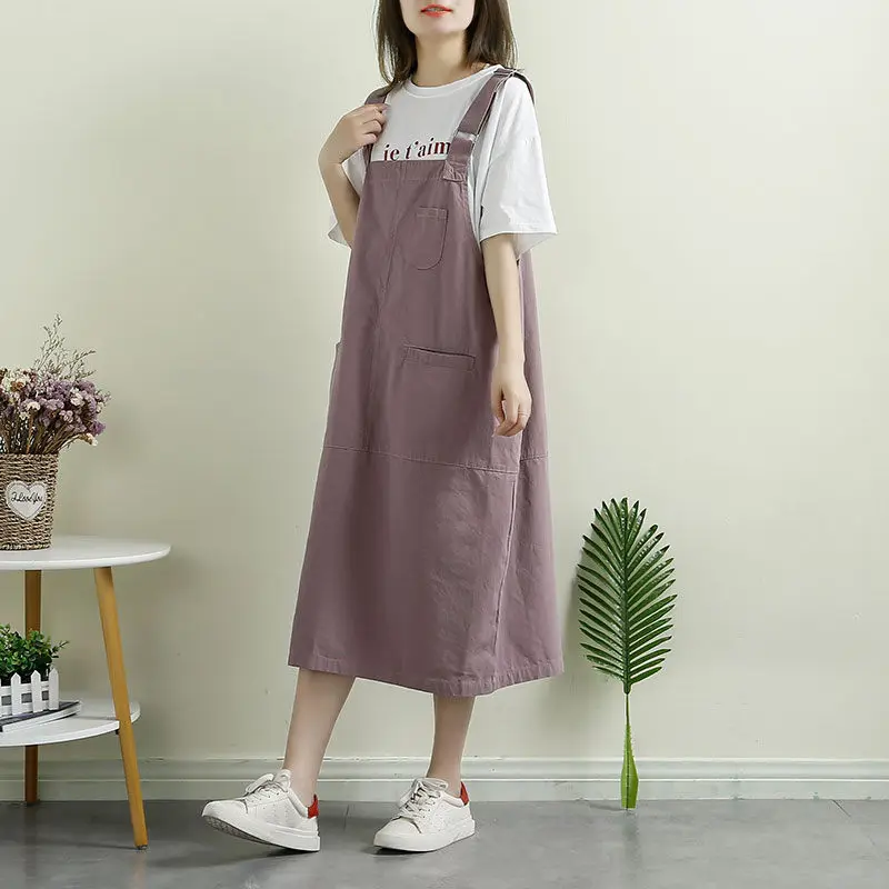 

Женское платье на подтяжках, длинное повседневное свободное платье-жилет, повседневное свободное модное женское платье, лето 2020, K423