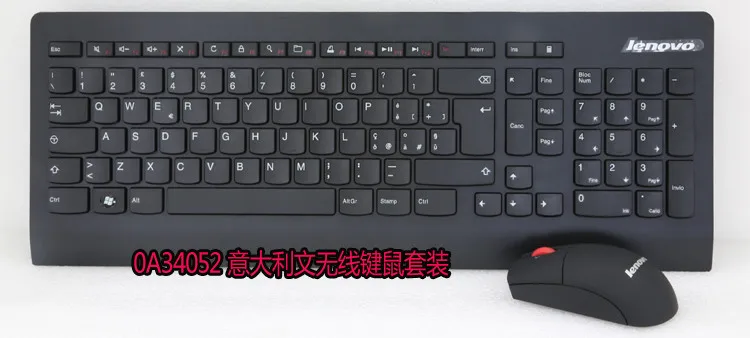 Lenovo 2,4 ГГц Беспроводная Thinkpad Combos KBRF3971 итальянская испанская Арабская французская Иврит Клавиатура+ Лазерные мыши 1600 dpi Мышь 0A34032