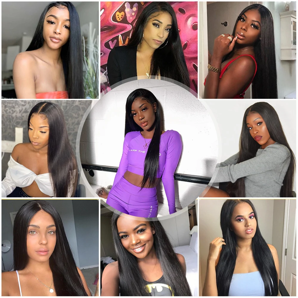 

Royce Brazilian Straight Lace Front Wigs 30inch 13X4X1 Lace Front Human Hair Wigs 180 Density Pre Plucked Lace Frontal Wig