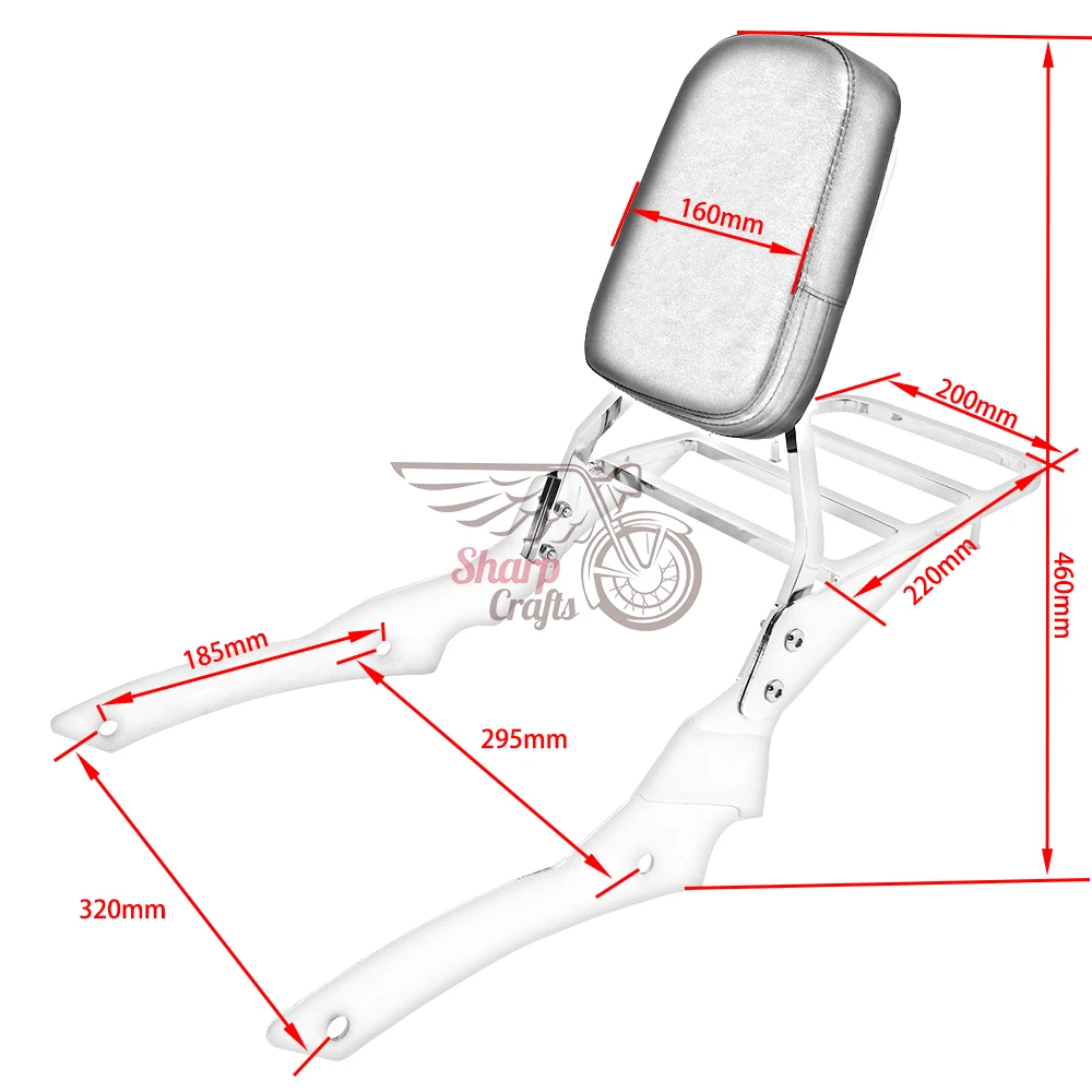 Аксессуары для мотоциклов спинка багажная стойка Yamaha Dragstar Vstar Custom DS400 DS650 XVS400 XVS650