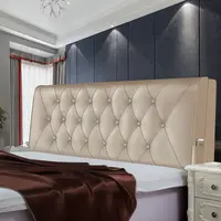 Environmental Leather Headboard Cover King Size Customized High Resilient Filler Headboard Pillow Washable Fabric Bed Head Cover