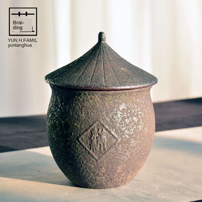

Ручной чай с ржавчиной, глазурью, чай из ПУ-эра, Tieguanyin, герметизация, Chu Cha Guan, керамическая банка для чая, контейнер для чая, коробка для хранен...