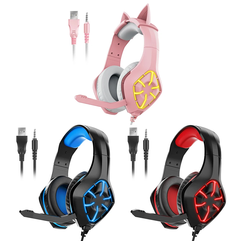 

Professional USB Wired Gaming Headset Luminous Headphone for PC Gamer Computer Full-Wrapped Over-Head Headset