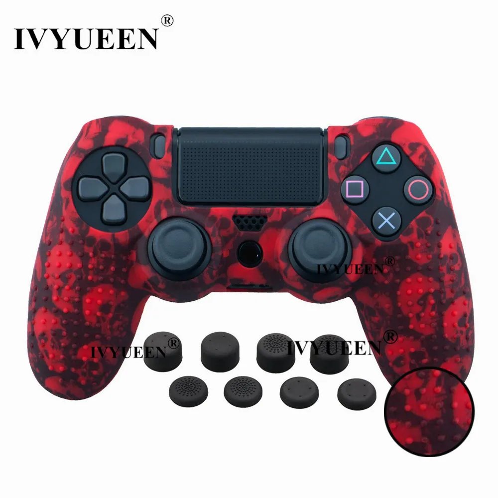 IVYUEEN 9 в 1 Шипованный силиконовый защитный чехол для sony Dualshock 4 PS4 Pro тонкий контроллер с 8 аналоговыми рукоятками
