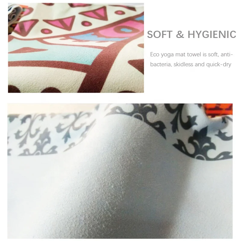 Printed Hot Yoga Towel Microfiber Non Slip Yoga Blanket Fitness Workout Mat Cover Quick Dry Gym Pliates Yoga Mat Towel 182*64cm